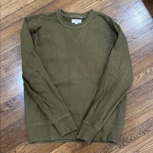 J. Crew Wallace and Barnes Olive Green Crewneck Sweater